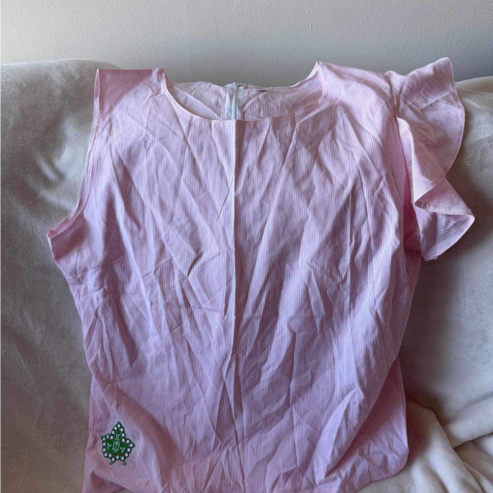 AKA Pink Ruffle Sleeve Top